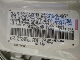 2003 LEXUS LS430 PEARL WHITE 4.3L AT 2WD Z15975